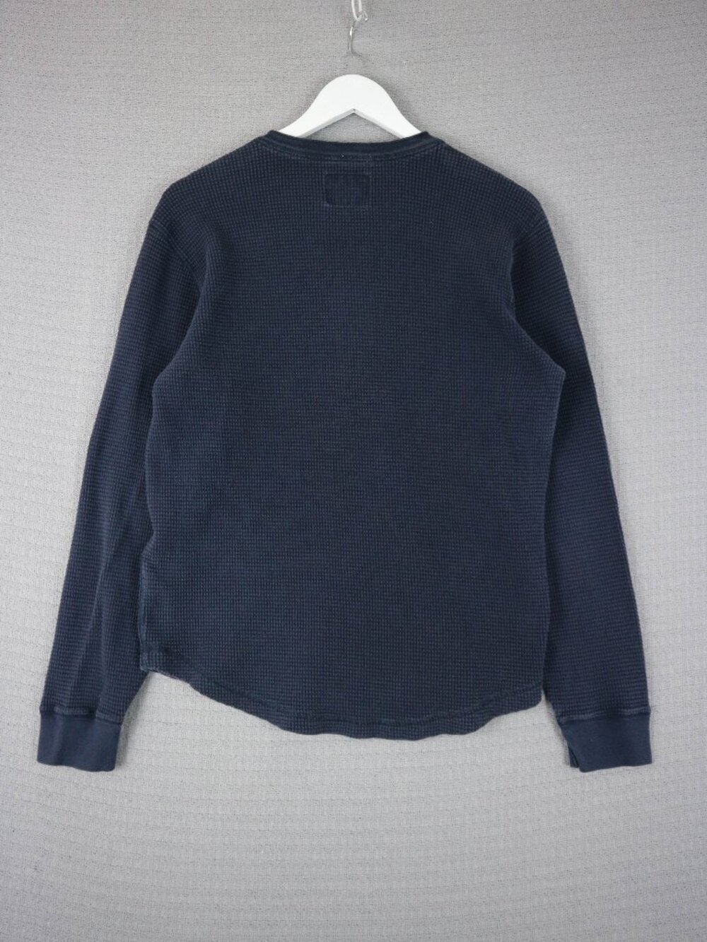 Abercrombie & Fitch Henley Shirt Mens Medium Navy Thermal Waffle Preppy Casual - Picture 2 of 6